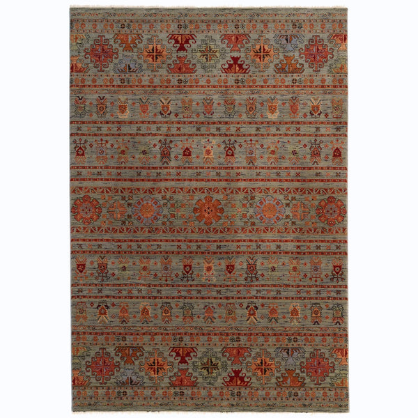Capel Rugs Lineage-kilim Timeless New Zealand Wool Rug - Traditional Design With Modern Machine-made Quality Cadet Blue, Terra Cotta 100% Wool 3459rs03110411400
