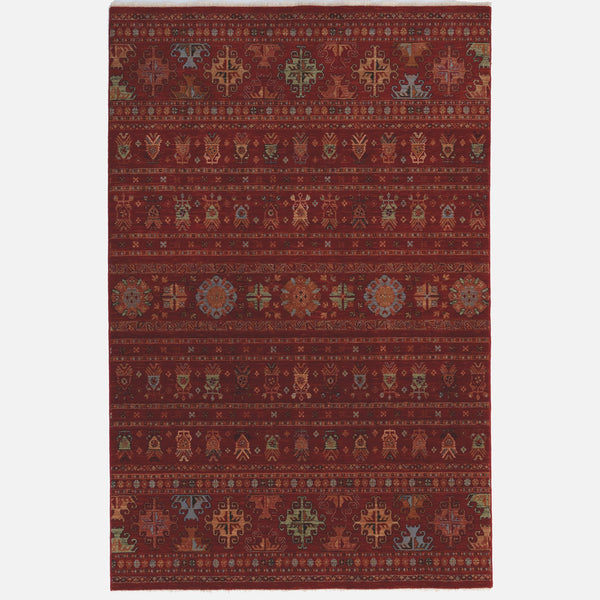 Capel Rugs Lineage-kilim Timeless New Zealand Wool Rug - Traditional Design With Modern Machine-made Quality Sangria, Blue 100% Wool 3459rs08021106575