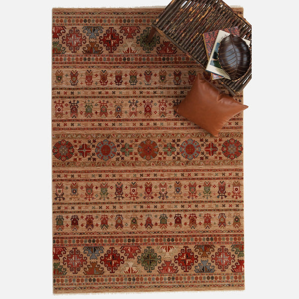 Capel Rugs Lineage-kilim Timeless New Zealand Wool Rug - Traditional Design With Modern Machine-made Quality Oatmeal, Terra Cotta 100% Wool 3459rs09101300780