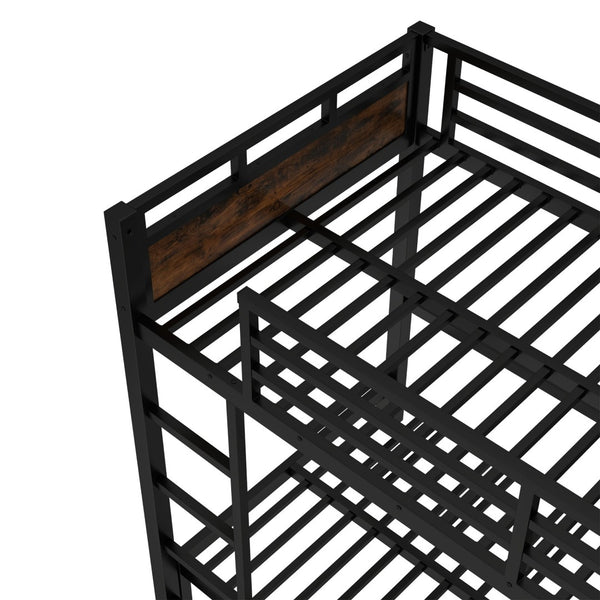 English Elm Twin Xl Solid Pine Loft Bed with Built-in Led Lighting and Storage Shelves W1580S00442