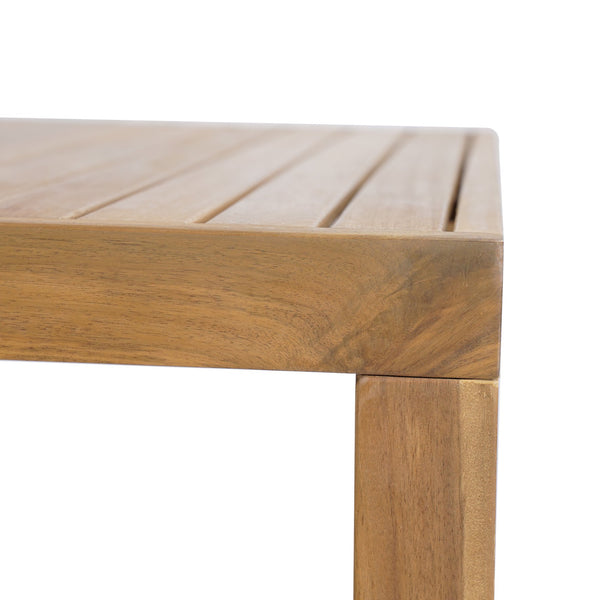 English Elm Christopher Knight Home® - Outdoor Acacia Wood Bar Table with Slatted Top and Tapered Legs, Weather-Resistant Hardwood Design Light Brown 43 L x 35.5 W x 7 H N776P285371L