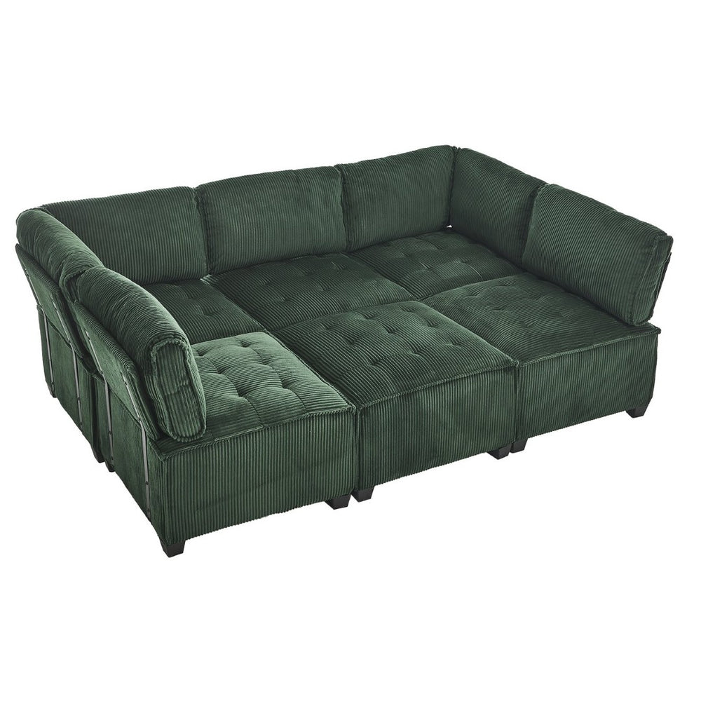 English Elm United We Win U-Shaped Modular Sectional Sofa With Reversible Chaise - 6-Seat Comfort & Style W1568S00156-GIGA