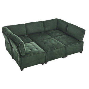 English Elm United We Win U-Shaped Modular Sectional Sofa With Reversible Chaise - 6-Seat Comfort & Style W1568S00156-GIGA