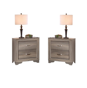 English Elm Modern 1pc Nightstand Compact Wooden Bedside Table with 2 Drawers — Space-Saving Stylish Storage B011P197293