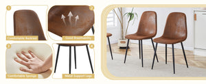English Elm Scalable Extendable Dining Set with Wood Grain Table and Upholstered Fabric Chairs W1151S04670