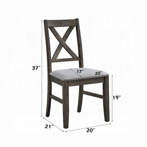 English Elm Gray X-Back Dining Side Chairs Set of 2 — Padded Wooden Seats, Modern Rustic Kitchen Seating, 20"W x 37"H B2741P326667
