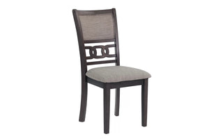 English Elm Dining Side Chair Set of 2 with Padded Cushions and Sculpted Knot Wood Back for Comfortable Seating Grey 21 L x 41 W x 13 H HS00F1812-ID-AHD