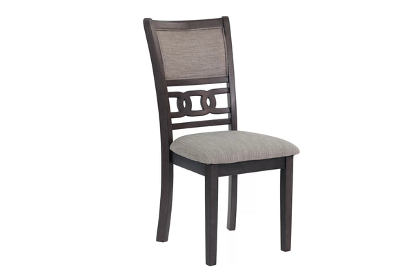 English Elm Dining Side Chair Set of 2 with Padded Cushions and Sculpted Knot Wood Back for Comfortable Seating Grey 21 L x 41 W x 13 H HS00F1812-ID-AHD