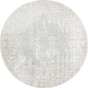 Unique Loom Newport Elms Machine Made Medallion Rug Gray, Ivory/Blue 10' 2" x 10' 2"