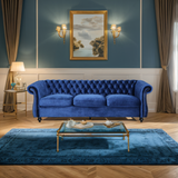 Christopher Knight Home® - Noble House - - Classic 3-Seater Velvet Sofa In Navy Blue, Offering Timeless Elegance And Luxurious Comfort For Your Living Space, Featuring Plush Upholstery For Ultimate Relaxation And Stylish Entertaining