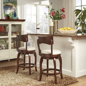 Monaghan Swivel Counter Stool Rubberwood Frame with Padded Seat Kitchen Seating