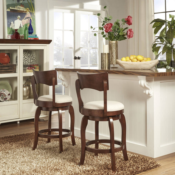 Monaghan Swivel Counter Stool Rubberwood Frame with Padded Seat Kitchen Seating