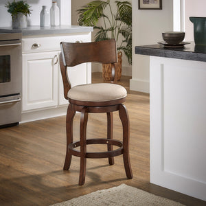 Monaghan Swivel Counter Stool Rubberwood Frame with Padded Seat Kitchen Seating