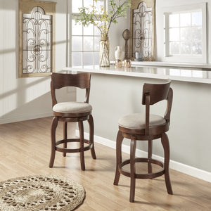 Monaghan Swivel Counter Stool Rubberwood Frame with Padded Seat Kitchen Seating