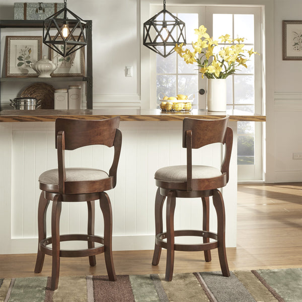 Monaghan Swivel Counter Stool Rubberwood Frame with Padded Seat Kitchen Seating