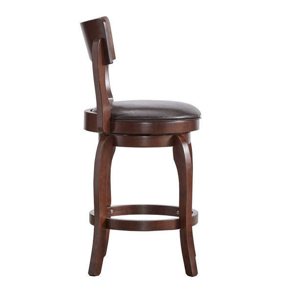 Monaghan Swivel Counter Stool Rubberwood Frame with Padded Seat Kitchen Seating