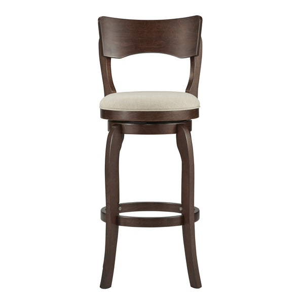 Monaghan Swivel Barstool Solid Rubberwood Frame Upholstered Padded Seat Pub Kitchen
