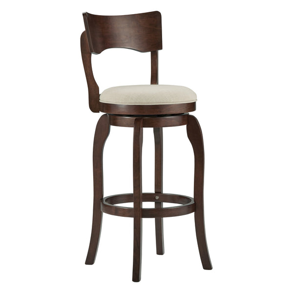 Monaghan Swivel Barstool Solid Rubberwood Frame Upholstered Padded Seat Pub Kitchen