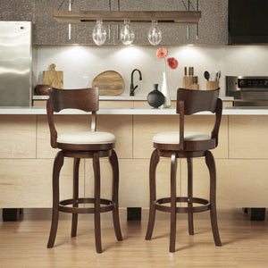 Monaghan Swivel Barstool Solid Rubberwood Frame Upholstered Padded Seat Pub Kitchen