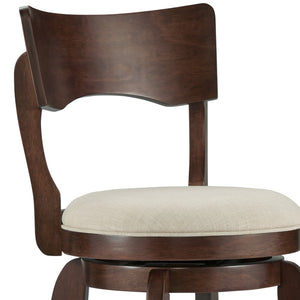 Monaghan Swivel Barstool Solid Rubberwood Frame Upholstered Padded Seat Pub Kitchen