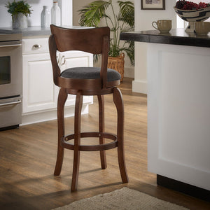 Monaghan Swivel Barstool Solid Rubberwood Frame Upholstered Padded Seat Pub Kitchen