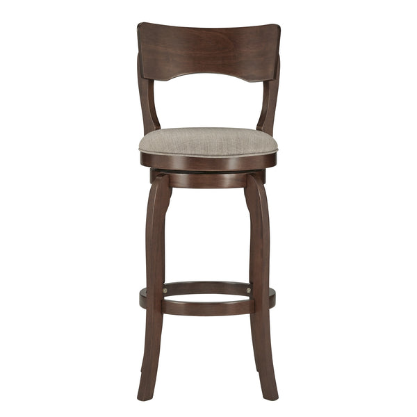Homelegance Monaghan Swivel Barstool Solid Rubberwood Frame Upholstered Padded Seat Pub Kitchen Cherry / Grey 346-29GL(SPK)