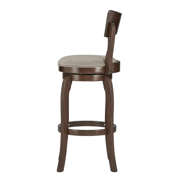 Monaghan Swivel Barstool Solid Rubberwood Frame Upholstered Padded Seat Pub Kitchen