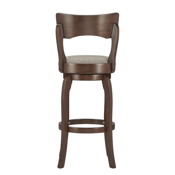 Monaghan Swivel Barstool Solid Rubberwood Frame Upholstered Padded Seat Pub Kitchen