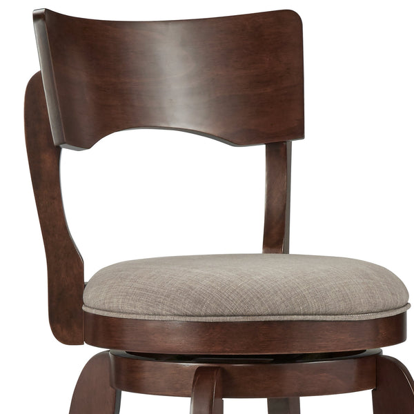 Monaghan Swivel Barstool Solid Rubberwood Frame Upholstered Padded Seat Pub Kitchen