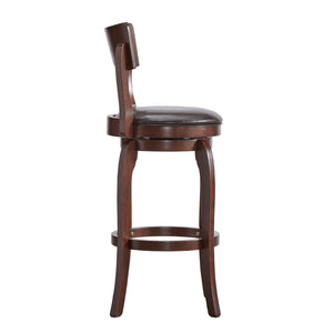 Monaghan Swivel Barstool Solid Rubberwood Frame Upholstered Padded Seat Pub Kitchen