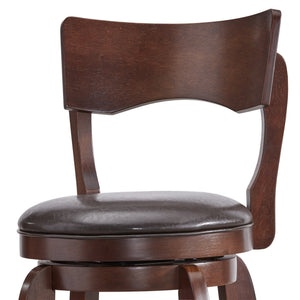 Monaghan Swivel Barstool Solid Rubberwood Frame Upholstered Padded Seat Pub Kitchen
