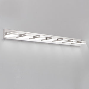 English Elm Modern Chrome Led Vanity Light - 6-Light Wall Sconce For Bright, Elegant Bathroom Illumination W2312P374922