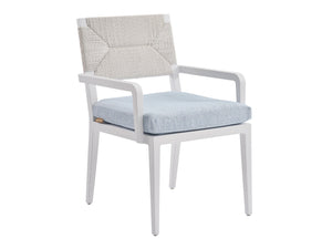 Lexington Tommy Bahama Outdoor 3460-13-40 Elegant Arm Dining Chair For Coastal Living, Luxurious Upholstery & Herringbone Weave  Wood 3460-13-40