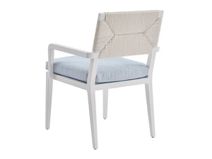 Lexington Tommy Bahama Outdoor 3460-13-40 Elegant Arm Dining Chair For Coastal Living, Luxurious Upholstery & Herringbone Weave  Wood 3460-13-40