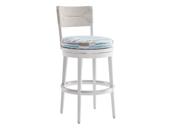Lexington Tommy Bahama Outdoor 3460 Ocean Breeze Promenade Stool - Elegant Herringbone Weave For Coastal-inspired Outdoor Living  Wood 3460-16sw-40