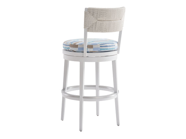 Lexington Tommy Bahama Outdoor 3460 Ocean Breeze Promenade Stool - Elegant Herringbone Weave For Coastal-inspired Outdoor Living  Wood 3460-16sw-40