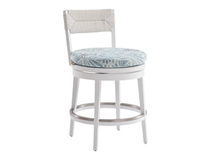 Lexington Tommy Bahama Outdoor 3460 Ocean Breeze Promenade Stool - Elegant Herringbone Weave For Coastal-inspired Outdoor Living  Wood 3460-17sw-40