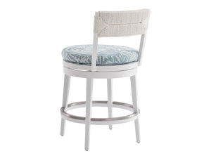Lexington Tommy Bahama Outdoor 3460 Ocean Breeze Promenade Stool - Elegant Herringbone Weave For Coastal-inspired Outdoor Living  Wood 3460-17sw-40