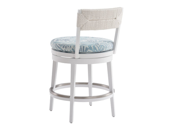 Lexington Tommy Bahama Outdoor 3460 Ocean Breeze Promenade Stool - Elegant Herringbone Weave For Coastal-inspired Outdoor Living  Wood 3460-17sw-40