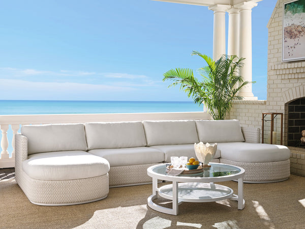 Lexington Tommy Bahama Outdoor 3460-50s-41 Ocean Breeze Promenade Sectional - Luxurious Coastal Living With Custom Performance Fabrics  Wood 3460-50s-41