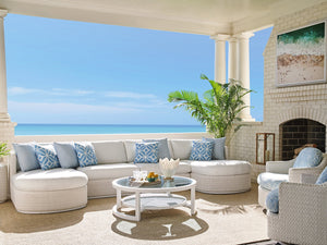 Lexington Tommy Bahama Outdoor 3460-50s-41 Ocean Breeze Promenade Sectional - Luxurious Coastal Living With Custom Performance Fabrics  Wood 3460-50s-41
