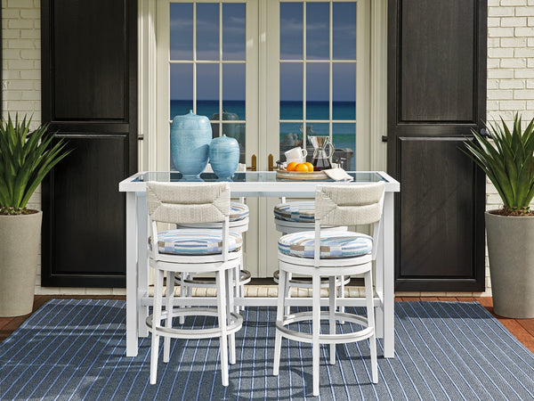 Lexington Tommy Bahama Outdoor 3460-873 Bistro Table - Elegant Outdoor Dining With Coastal Style And Customizable Comfort Options White Wood 3460-873