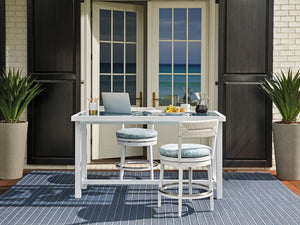 Lexington Tommy Bahama Outdoor 3460 Ocean Breeze Promenade Stool - Elegant Herringbone Weave For Coastal-inspired Outdoor Living  Wood 3460-17sw-40