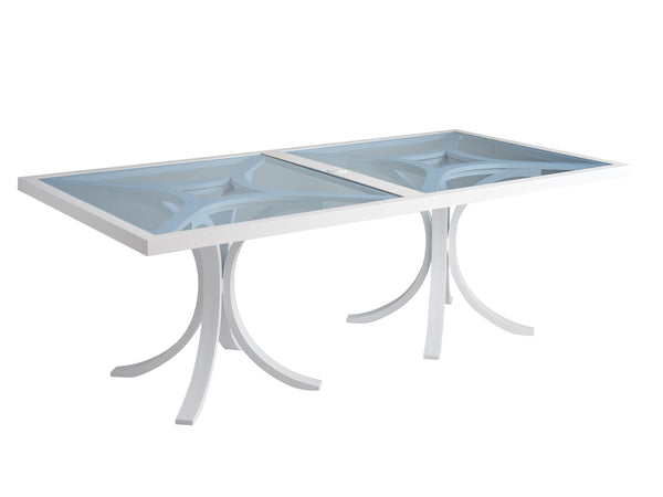 Lexington Tommy Bahama Outdoor 3460-876c Ocean Breeze Promenade Rectangular Dining Table - Elegant Coastal Style For Eight White Wood 3460-876c