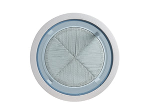 Lexington Tommy Bahama Outdoor 3460-953 Ocean Breeze Round End Table - Elegant Coastal Design With Glass Top & Herringbone Weave White Wood 3460-953