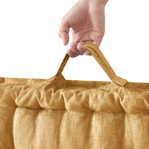 English Elm 1- Piece Tufted Chenille Floor Cushion with Scalloped Edge for Bohemian Living Spaces Yellow B035P482972