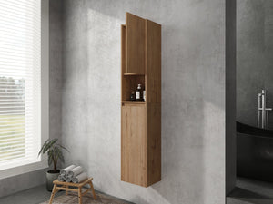 English Elm 12" Bathroom Side Cabinet - Modern Float Mount, Soft Close Doors & Reversible Design For Space-Saving W999S00375