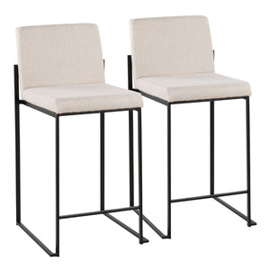 English Elm Contemporary High Back Upholstered Counter Stools with Steel Frame for Kitchen Island B202P221949