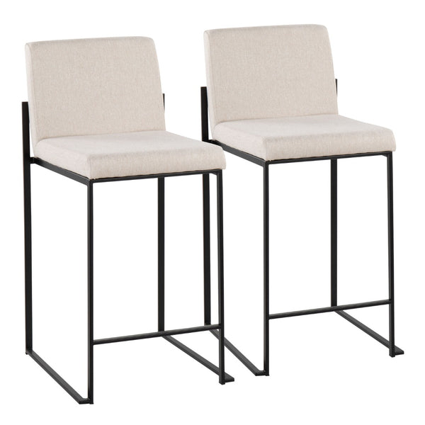 English Elm Contemporary High Back Upholstered Counter Stools with Steel Frame for Kitchen Island B202P221949