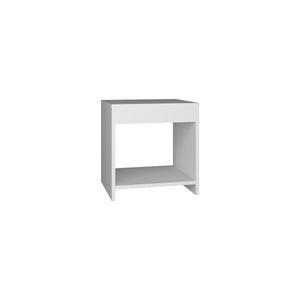 English Elm Chroma compact 16.5" tall minimalist nightstand with open shelf, durable engineered wood, space-saving design White 17.8 L x 15.8 W x 3.6 H B200P235873